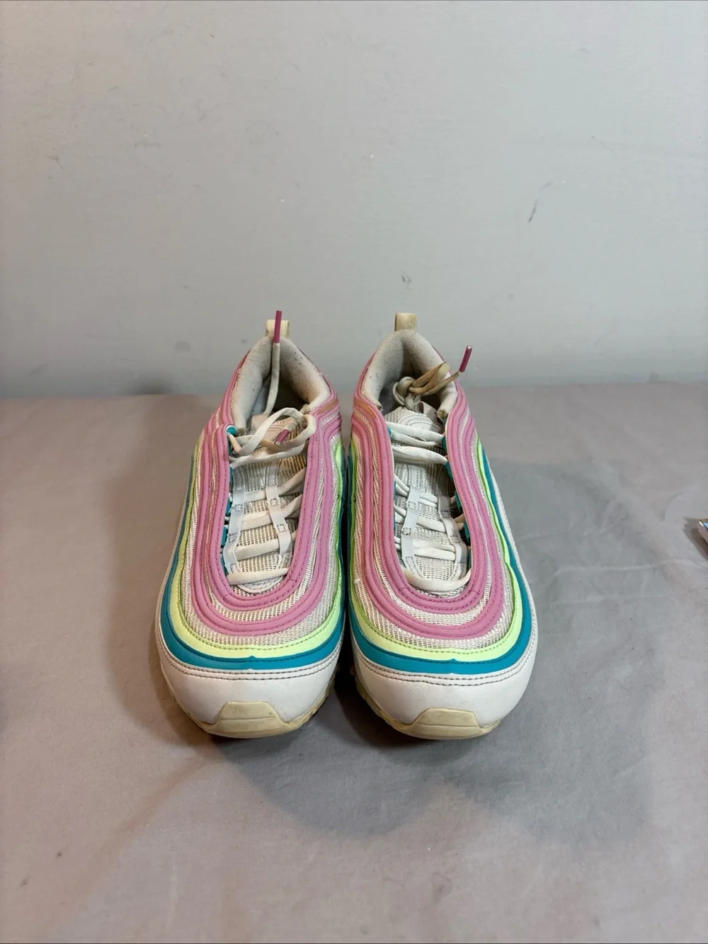 Nike Air Max 97 Colorful Pastel Wave Sneakers - White & Pastel Rainbow